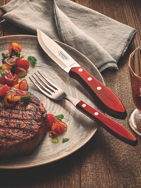 Garpu Steak Tramontina - Jumbo Fork Polywood Red